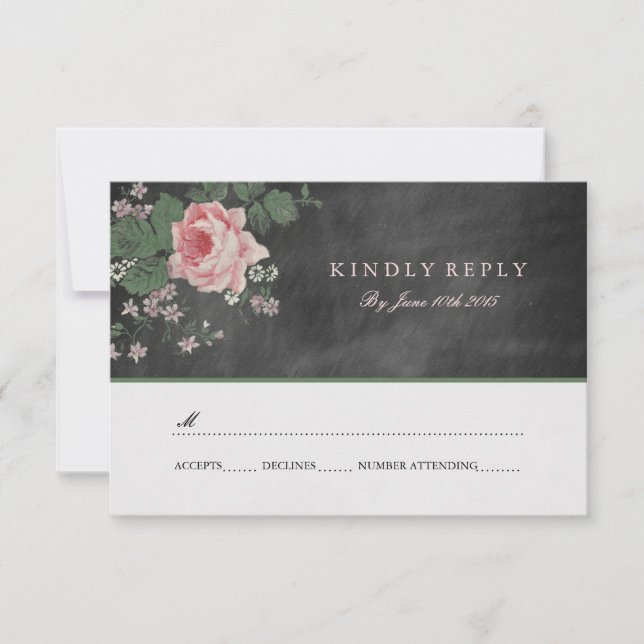 INVIATIONS RSVP vintages DE MARIAGE DE FLEURS DE C (Devant)