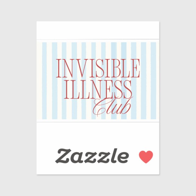 'Invisible Illness Club' Cute Spoonie Sticker (Feuille)