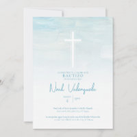 Invitación de Bautizo Niño Azul Invitation espagno