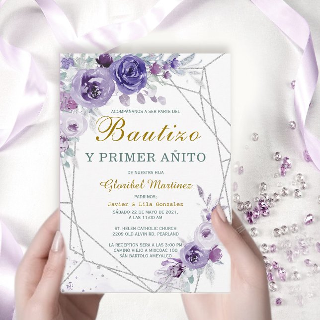 Invitación de Bautizo Y Primer Añito Invitation (Créateur téléchargé)