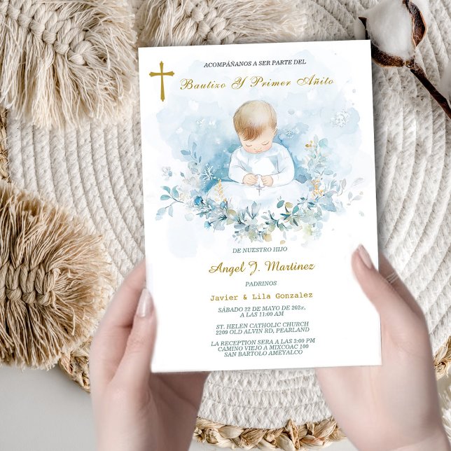 Invitación de Bautizo Y Primer Añito Invitation (Créateur téléchargé)