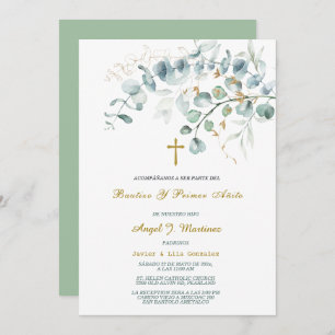 Invitación de Bautizo Y Primer Añito Invitation