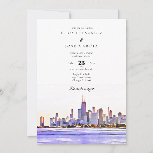 Invitación de Boda Skyline Invitation (Devant)