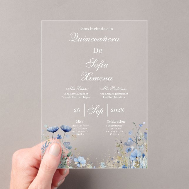 Invitación de quinceañera elegante  invitation (In situ (ordinateur de poche))