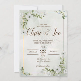 Invitación Green Natural Wedding Invitation