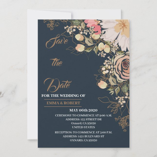 Invitación Magnética Wedding Invitation Cards with (Devant)