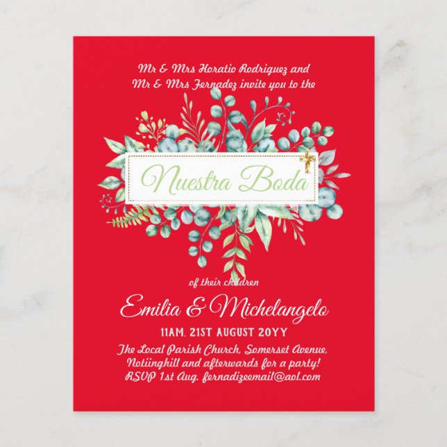 Invitaciones De Boda Baratas HOJAS Modernas (Devant)