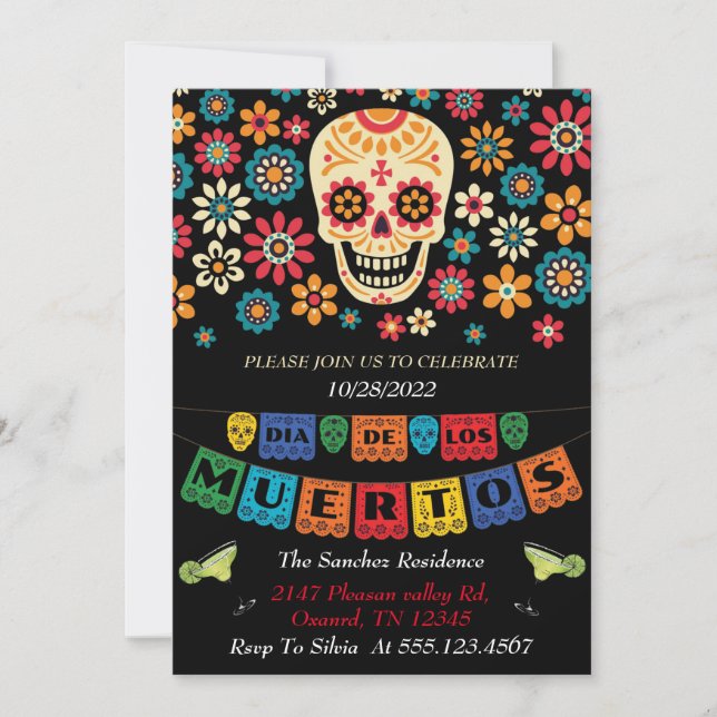 invitaciones dia de los muertos, helloween invite (Devant)