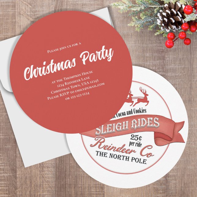 Invitation (Christmas holiday party circle invitations.)