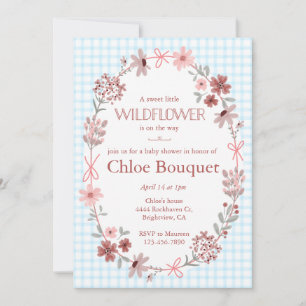 Invitation 002 Cerulean Fleur Sauvage Ruban Gingham Baby Show