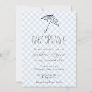 Invitation 003 Parapluie Moderne Baby Sprinkle Gingham