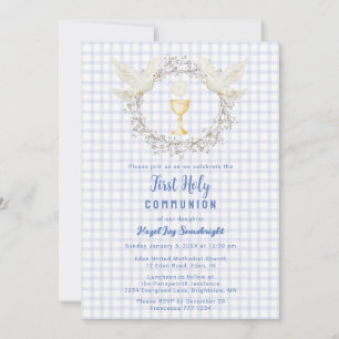 Invitation 004 Indigo Colombe & Chalice Gingham Première Comm