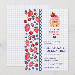 Invitation 005 Iris Gâteau Cupcake Fête Prénatale Tache Viole