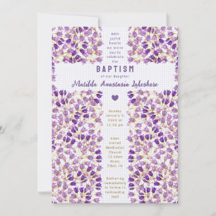 Invitation 005 Iris Jardin de Verre Cathédrale Gingham Baptêm