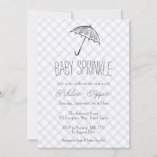 Invitation 005 Iris Parapluie Moderne Gingham Baby Sprinkle