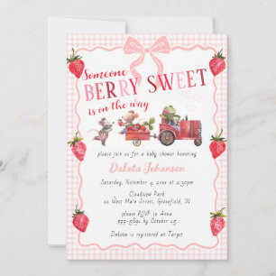 Invitation 008 Blush Gingham Baie Douce Ferme Baby Shower