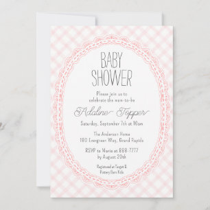 Invitation 008 Blush Vintage Broderie Anglaise Cadre Gingham 