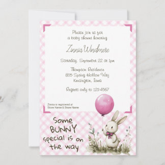 Invitation 009 Fuchsia Rose • Un Lapin Spécial Baby Shower