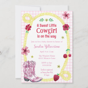 Invitation 009 Fuschia Country Cowgirl Baby Shower