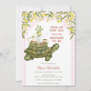 Invitation 009 Tasse de thé de jardin rose fuchsia pour Baby