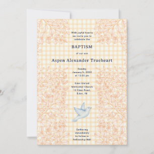 Invitation 010 Amber Dove Botanique Croisillon Baptême