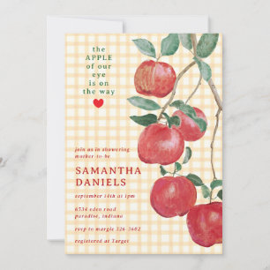Invitation 010 Gingham Bébé Fête Prénatale Pomme d'Ambre de N