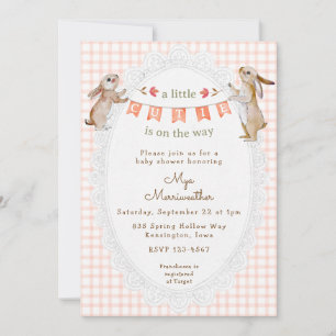 Invitation 011 Lapin en terre cuite à carreaux pour Baby Show