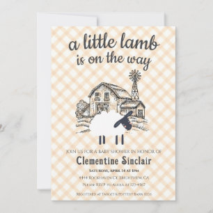 Invitation 012 Ferme de plaid de cuivre Un petit agneau Baby