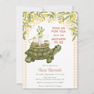 Invitation 012 Jardin de thé orange cuivrée Bébé Tortue Showe