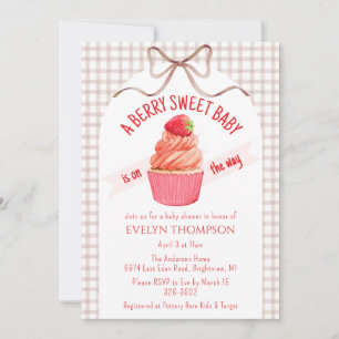 Invitation 013 Fête de bébé Chocolat Baie Sucrée Fraise
