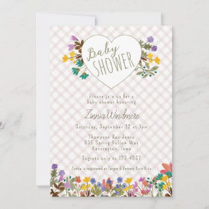 Invitation 013 Jardin de chocolat en forme de cœur floral Bab