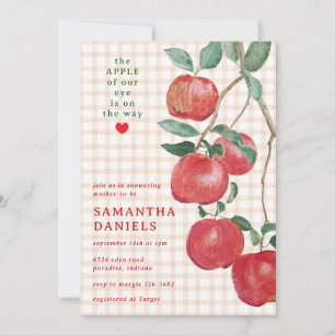 Invitation 014 Latte Tan Pomme de nos Yeux Baby Shower Gingha