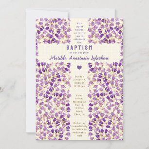 Invitation 015 Baptême au jardin en gingham vitrail citron