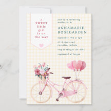 016 Fille Fleur Fleurie Vélo Baby Shower Marigold