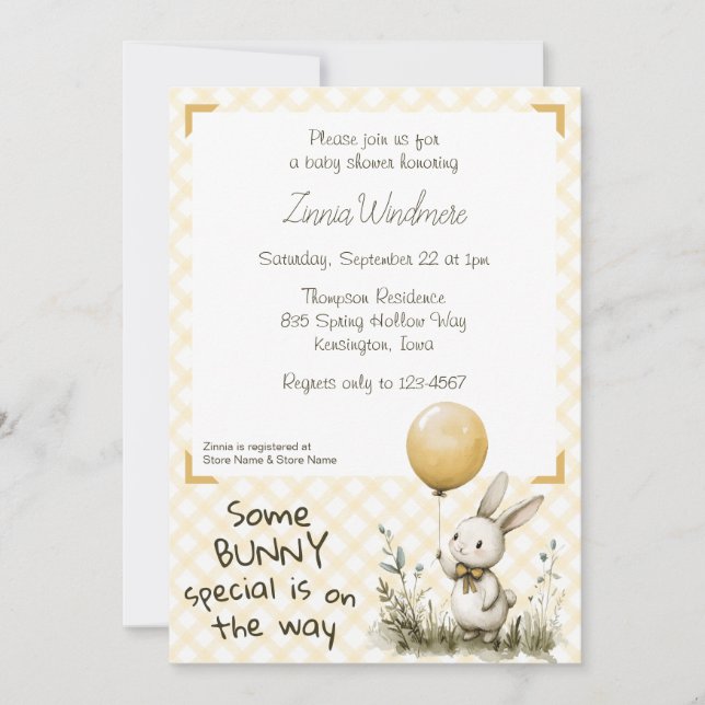 Invitation 016 Marigold • Some Bunny Special Baby Shower (Devant)
