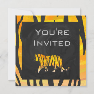 Invitation 01 Tiger orange et noir monogramme