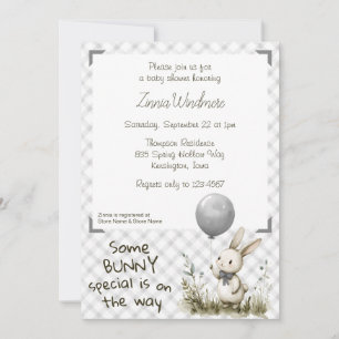Invitation 020 Brume Grise • Baby-Shower spécial pour un peti