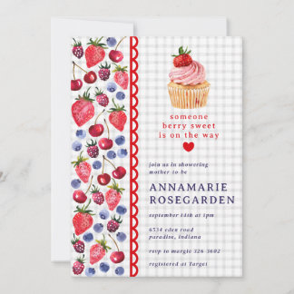 Invitation 020 Gâteau Cupcake Baby Shower Tache grise de Brum