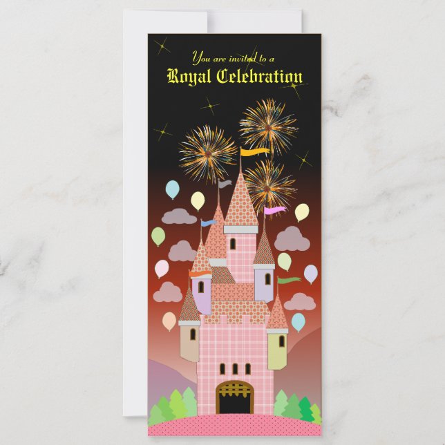 Invitation 029 d'anniversaire de enfant : Château (Devant)