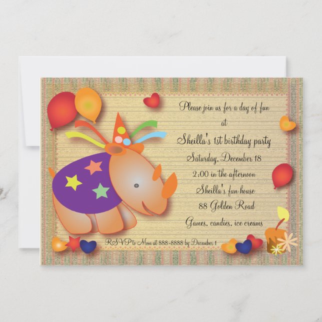 Invitation 051 d'anniversaire de enfant : (Devant)