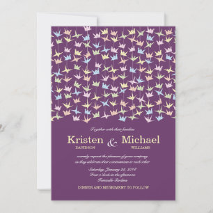 Invitation 1000 Hanging Origami Mariage de grues en papier (v