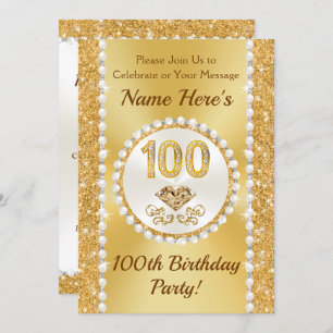Invitation 100 ans Anniversaire Invitations, Lovely Personnal
