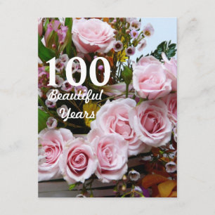 Invitation 100 belles années ! - Fête d'anniversaire/roses
