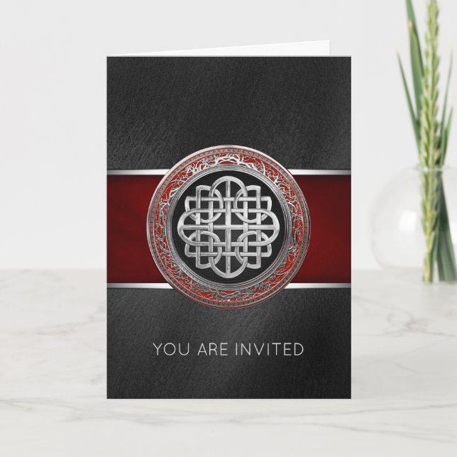 Invitation [100] Croix du noeud d'argent celtique sacré (Devant)