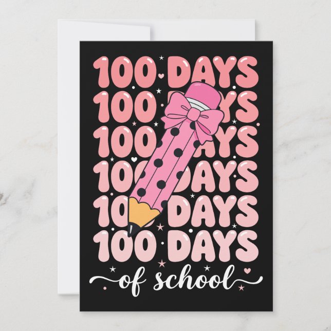 Invitation 100 days of school celebration (Devant)