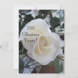 Invitation 100 GloriousYears!-Birthday Celebration/White Rose