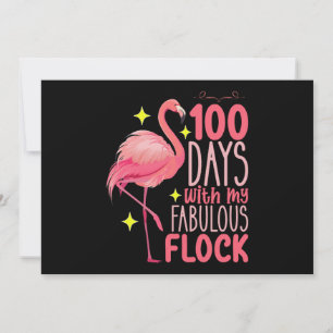 Invitation 100 Jours Avec Mon Fabulous Flock Flamant rose Sch