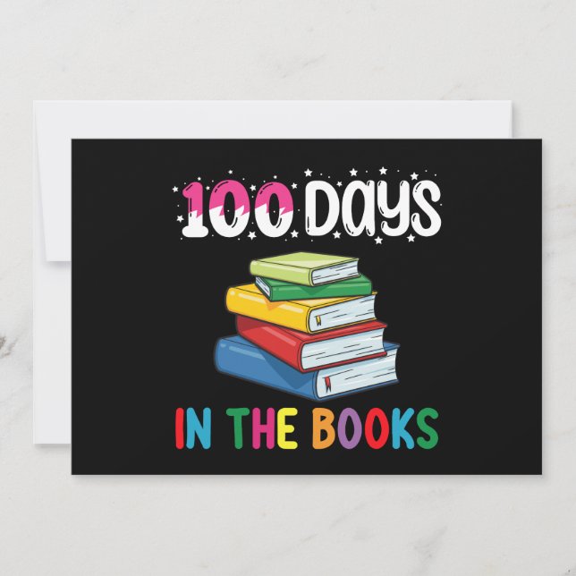 Invitation 100 Jours Dans L'École De Livres Lecture Bibliothé (Devant)