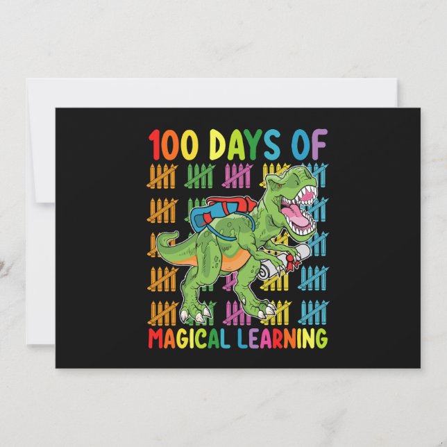 Invitation 100 Jours D'Apprentissage Magique À L'École Rex Di (Devant)