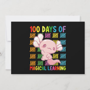 Invitation 100 Jours D'Apprentissage Magique École Axolotl